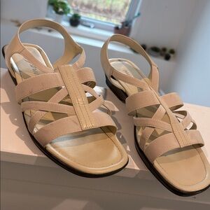 Easy Street Beige Strappy Sandals